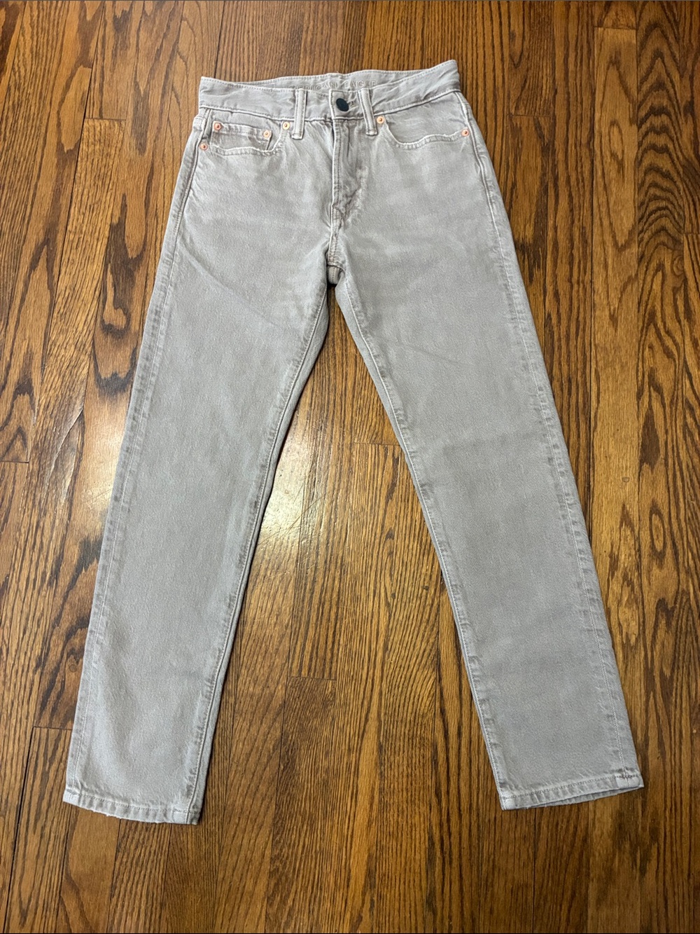American Eagle Outfitters Men's Straight Jeans in Light Gray tan size 26x30